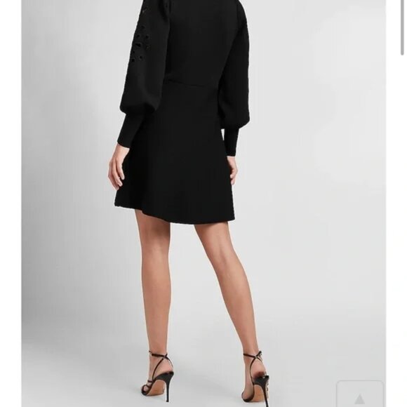 *NWOT* Express Eyelet Lace Fit and Flare Sweater Dress - Picture 2 of 7